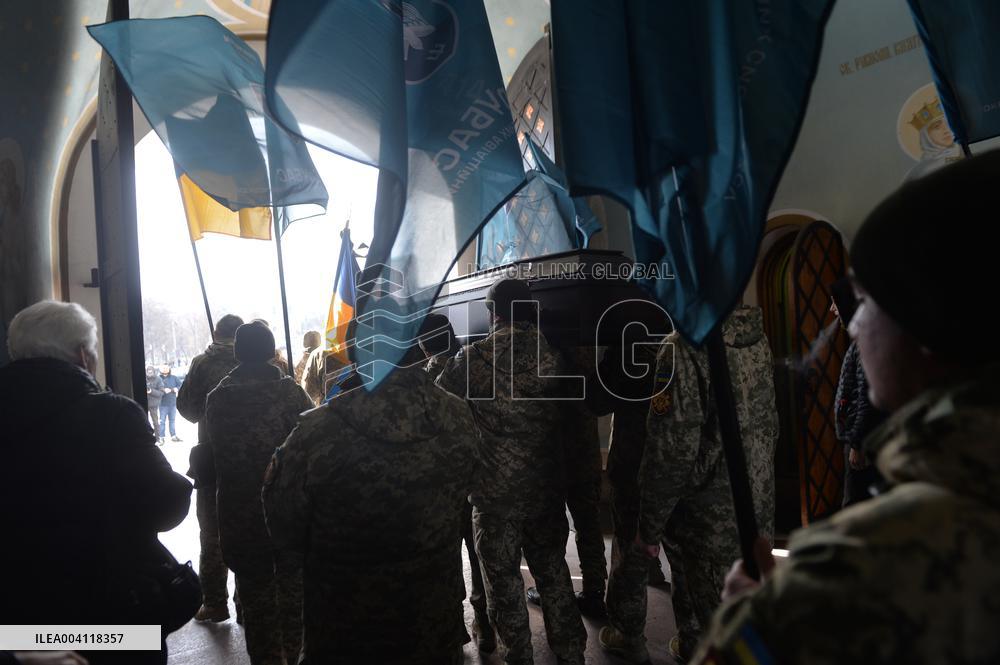 Farewell ceremony for Ukrainian serviceman Vasyl Ratushnyi in Kyiv