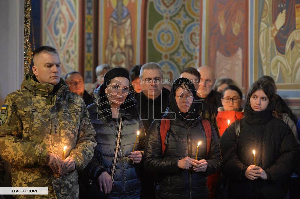 Farewell ceremony for Ukrainian serviceman Vasyl Ratushnyi in Kyiv