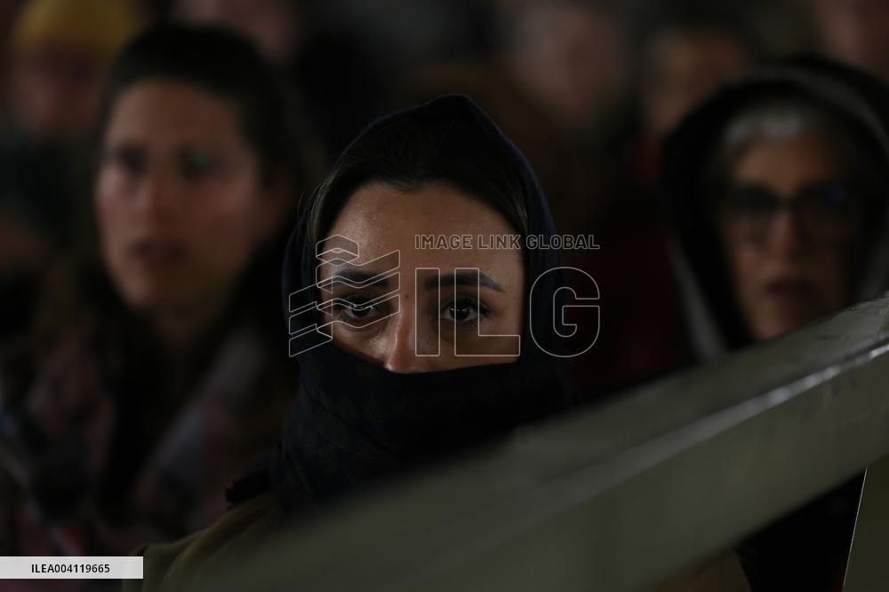 Religion: Cardinal Marcello Semeraro leads the recitation of the Holy Rosary for Pope Francis on March 05, 2025