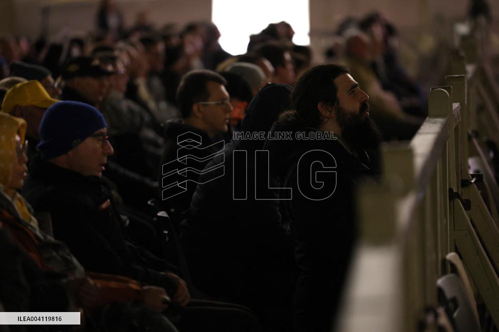 Religion: Cardinal Marcello Semeraro leads the recitation of the Holy Rosary for Pope Francis on March 05, 2025