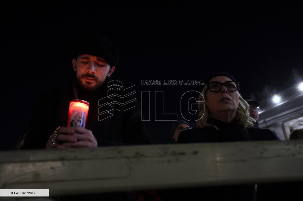 Religion: Cardinal Marcello Semeraro leads the recitation of the Holy Rosary for Pope Francis on March 05, 2025