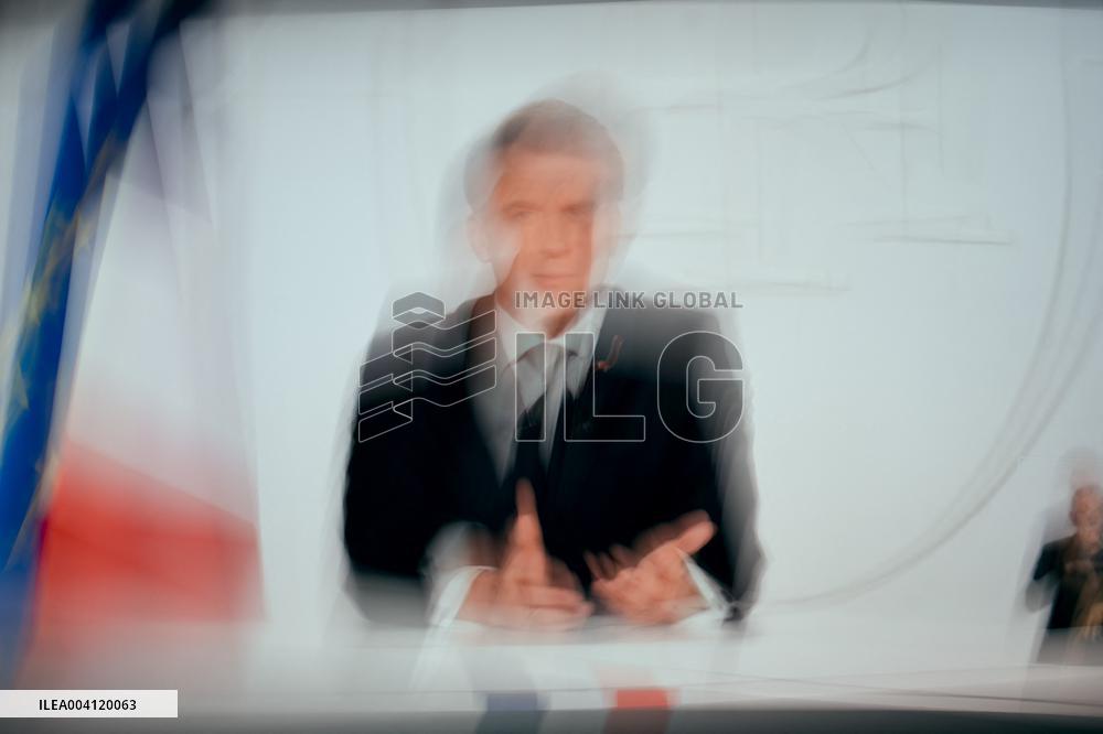 Emmanuel Macron addressing a live interview on French TV - Paris AJ