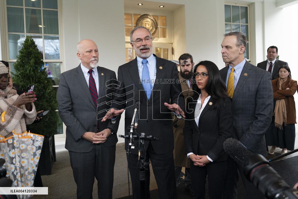 Members of the House Freedom Caucus speak to the media