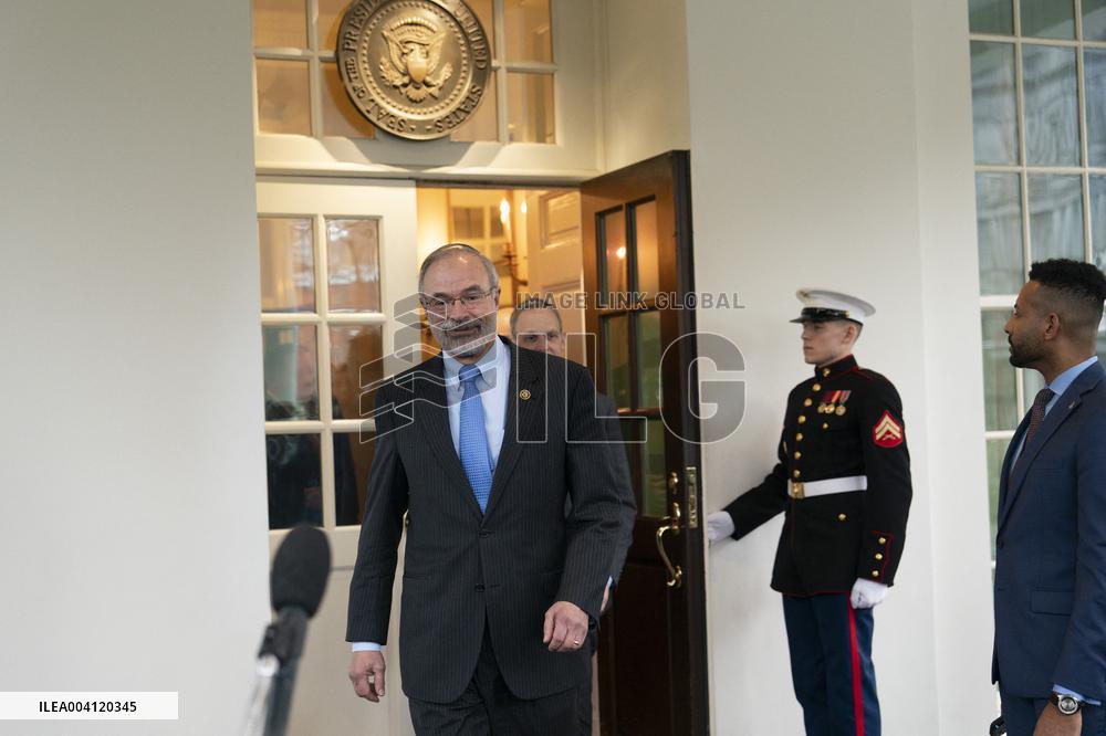 Members of the House Freedom Caucus speak to the media