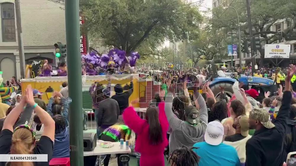 US: People Celebrate Mardi Gras Despite Inclement Weather 2