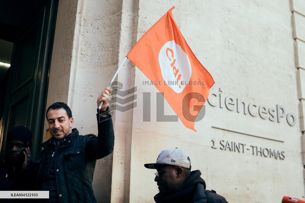 Protest by Sciences Po maintenance agents - Paris AJ