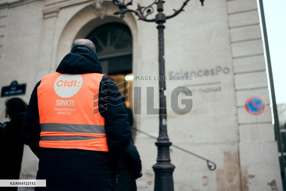Protest by Sciences Po maintenance agents - Paris AJ