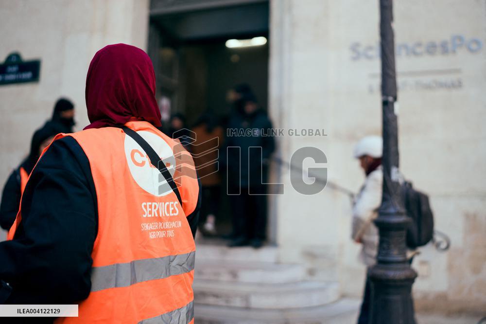 Protest by Sciences Po maintenance agents - Paris AJ