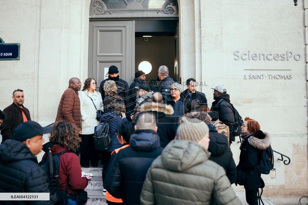 Protest by Sciences Po maintenance agents - Paris AJ