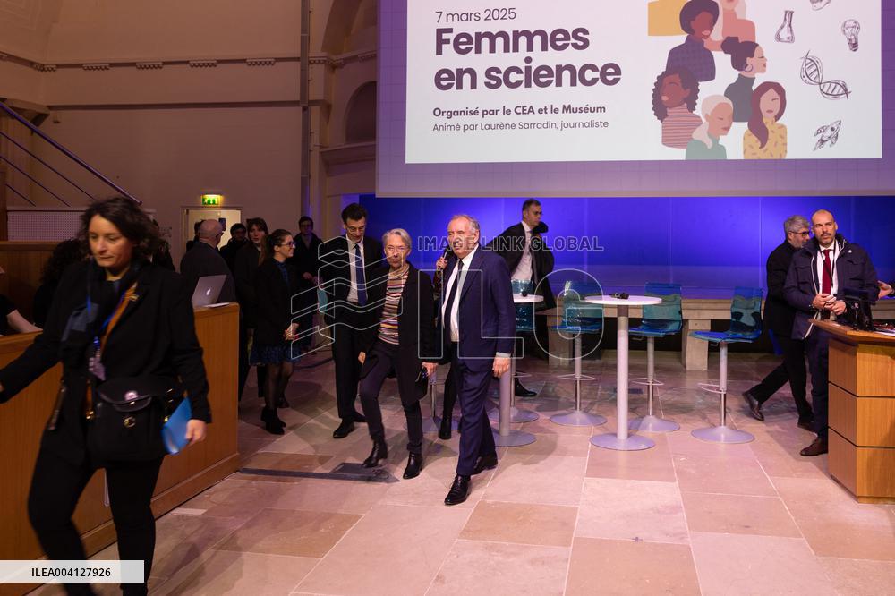 PM Bayrou Takes Part In A Meeting About Women In Science - Paris