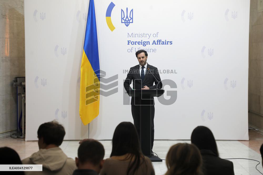Briefing of Ukraines Foreign Ministry spokesperson Heorhii Tykhyi in Kyiv