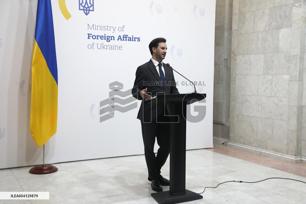 Briefing of Ukraines Foreign Ministry spokesperson Heorhii Tykhyi in Kyiv