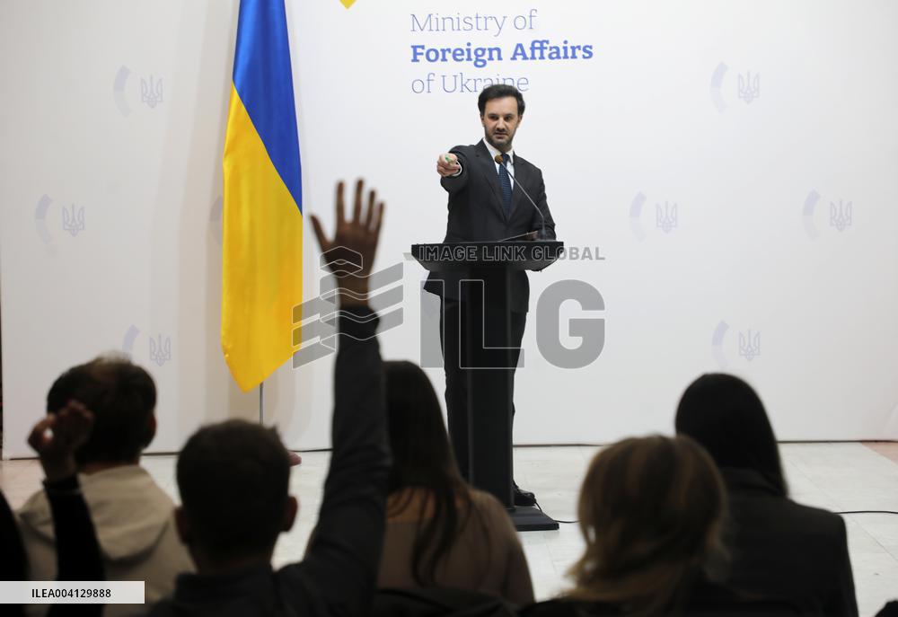 Briefing of Ukraines Foreign Ministry spokesperson Heorhii Tykhyi in Kyiv
