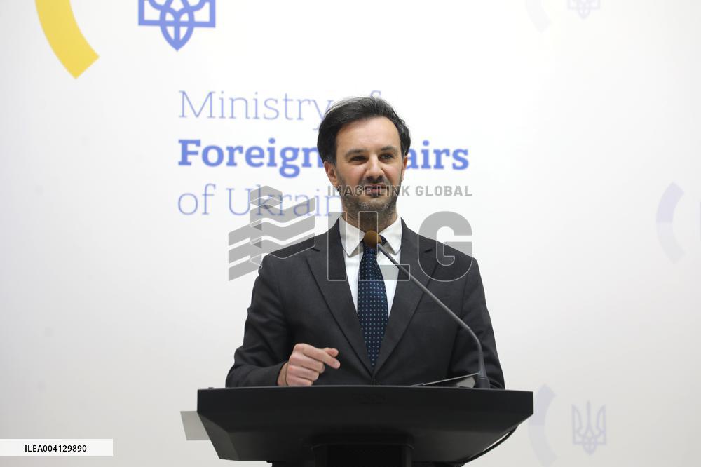 Briefing of Ukraines Foreign Ministry spokesperson Heorhii Tykhyi in Kyiv