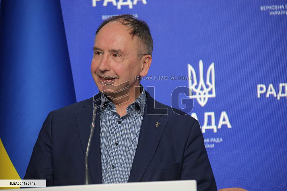 News conference of Vadym Halaichuk and Pekka Toveri in Kyiv