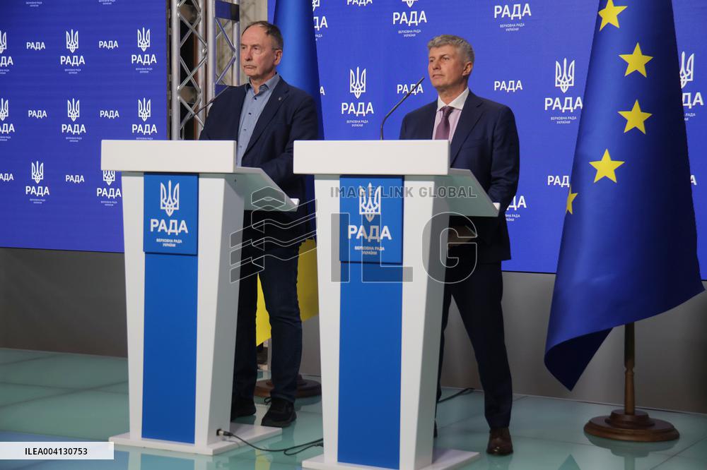 News conference of Vadym Halaichuk and Pekka Toveri in Kyiv