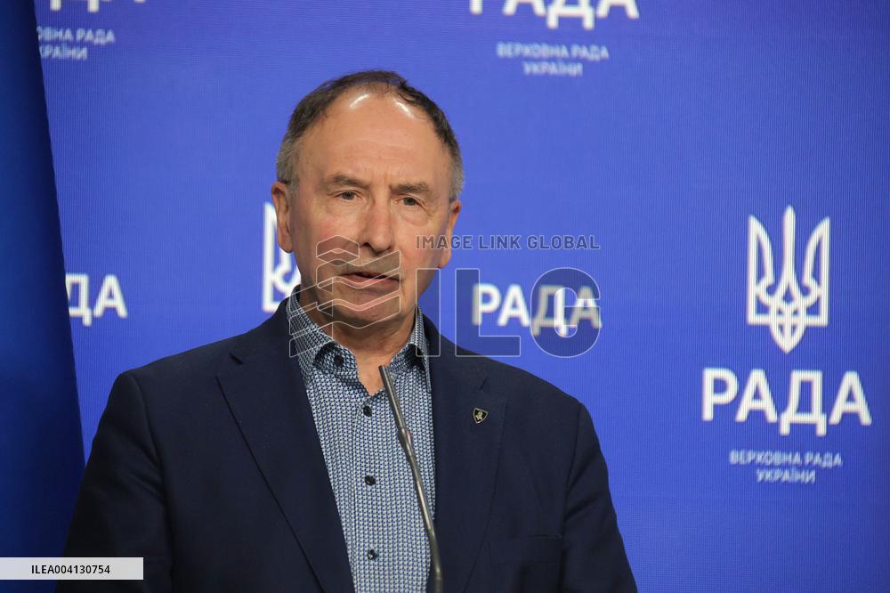 News conference of Vadym Halaichuk and Pekka Toveri in Kyiv