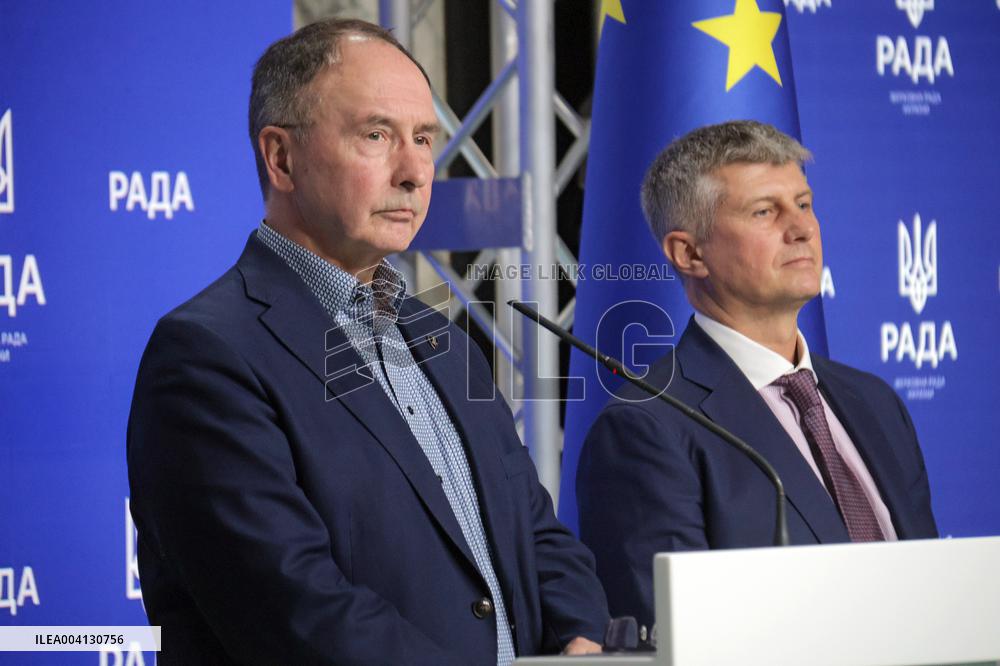 News conference of Vadym Halaichuk and Pekka Toveri in Kyiv