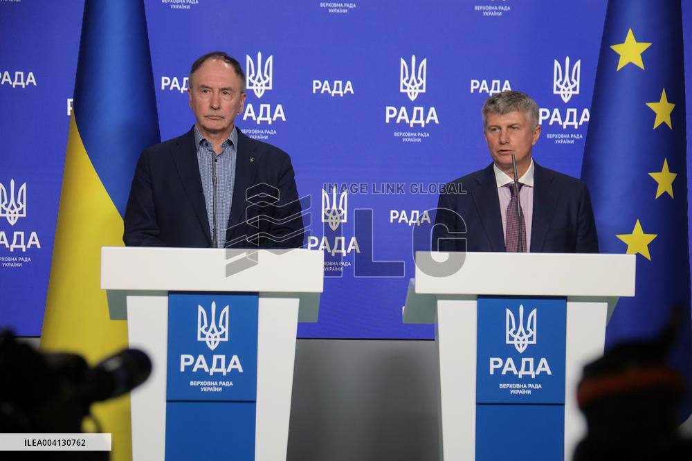 News conference of Vadym Halaichuk and Pekka Toveri in Kyiv