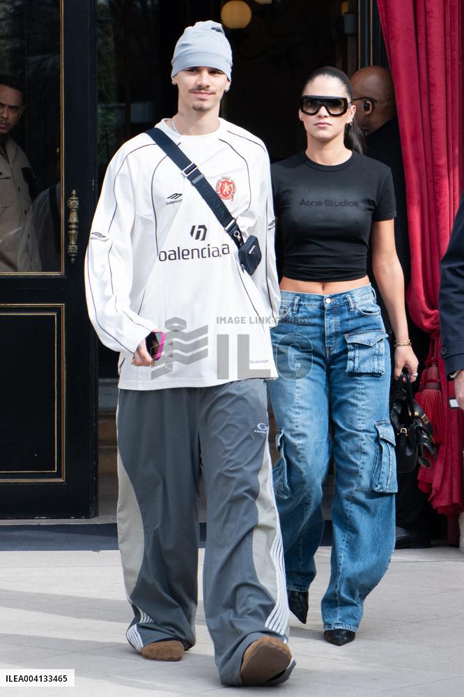 PFW - Beckham Family Leaving Paris