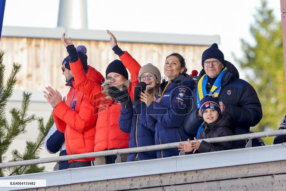 SWEDEN ROYALS AT NORDIC SKI WORLD CHAMPIONSHIPS MEN'S 50 KMS