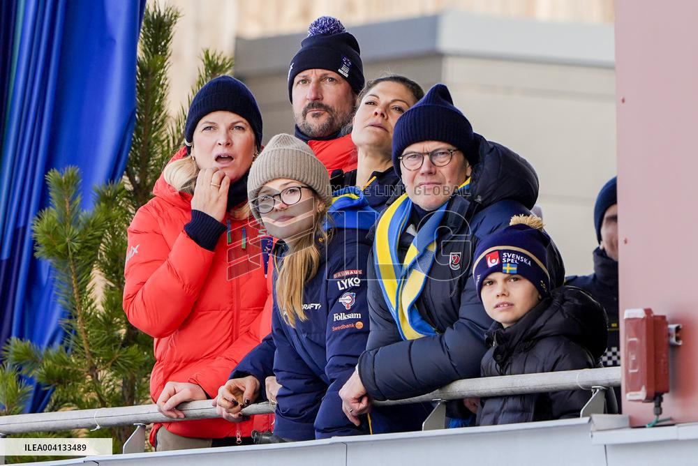 SWEDEN ROYALS AT NORDIC SKI WORLD CHAMPIONSHIPS MEN'S 50 KMS