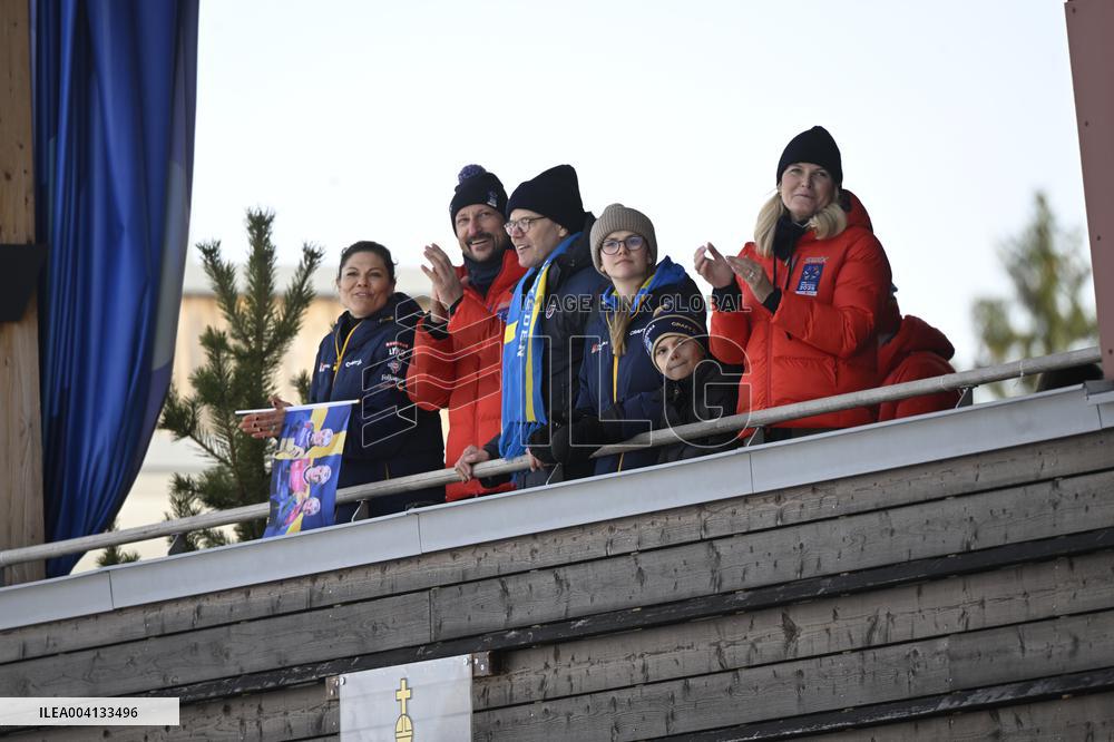 SWEDEN ROYALS AT NORDIC SKI WORLD CHAMPIONSHIPS MEN'S 50 KMS