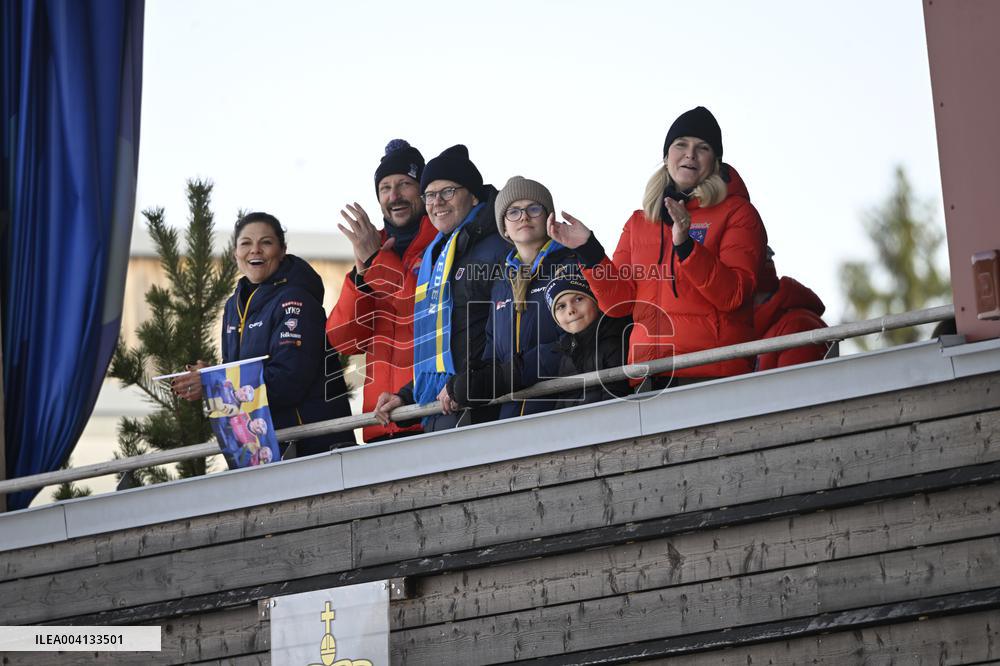 SWEDEN ROYALS AT NORDIC SKI WORLD CHAMPIONSHIPS MEN'S 50 KMS