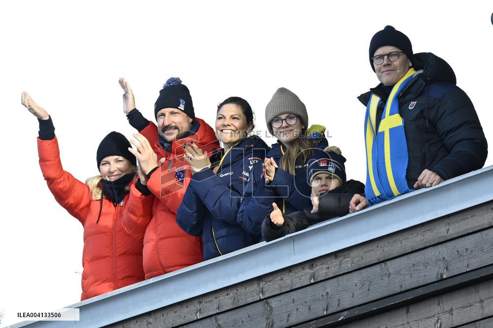 SWEDEN ROYALS AT NORDIC SKI WORLD CHAMPIONSHIPS MEN'S 50 KMS