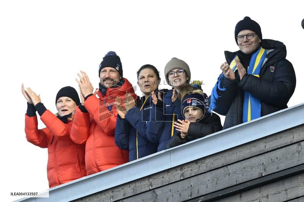 SWEDEN ROYALS AT NORDIC SKI WORLD CHAMPIONSHIPS MEN'S 50 KMS