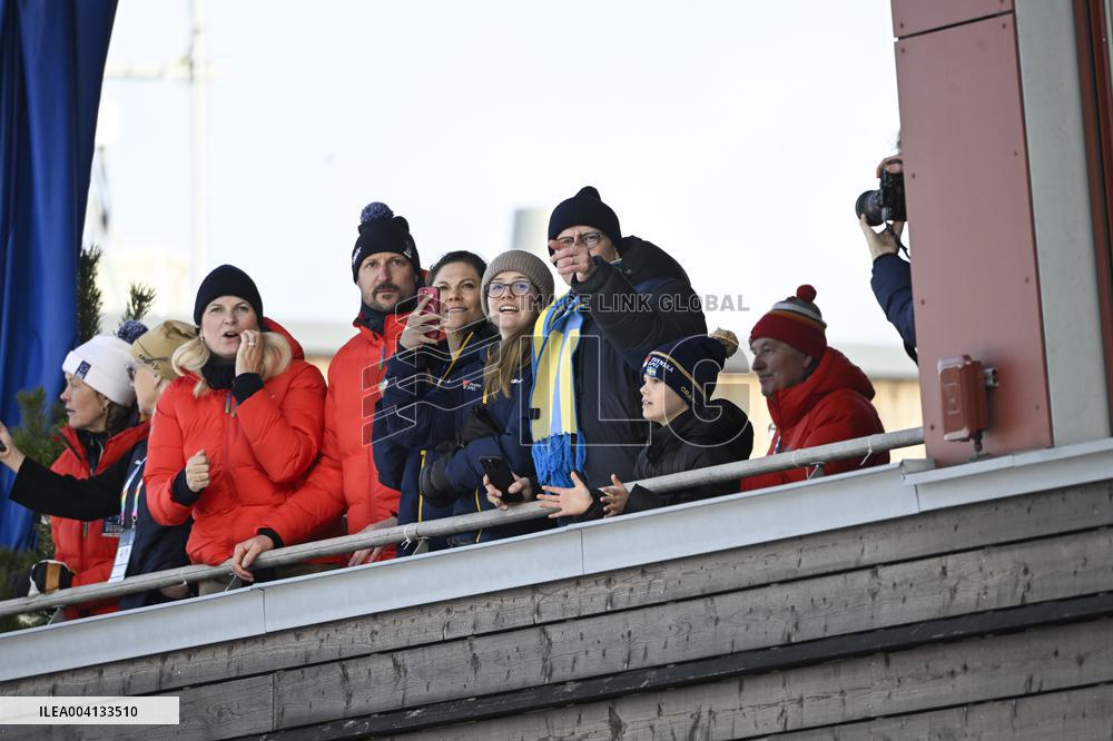 SWEDEN ROYALS AT NORDIC SKI WORLD CHAMPIONSHIPS MEN'S 50 KMS