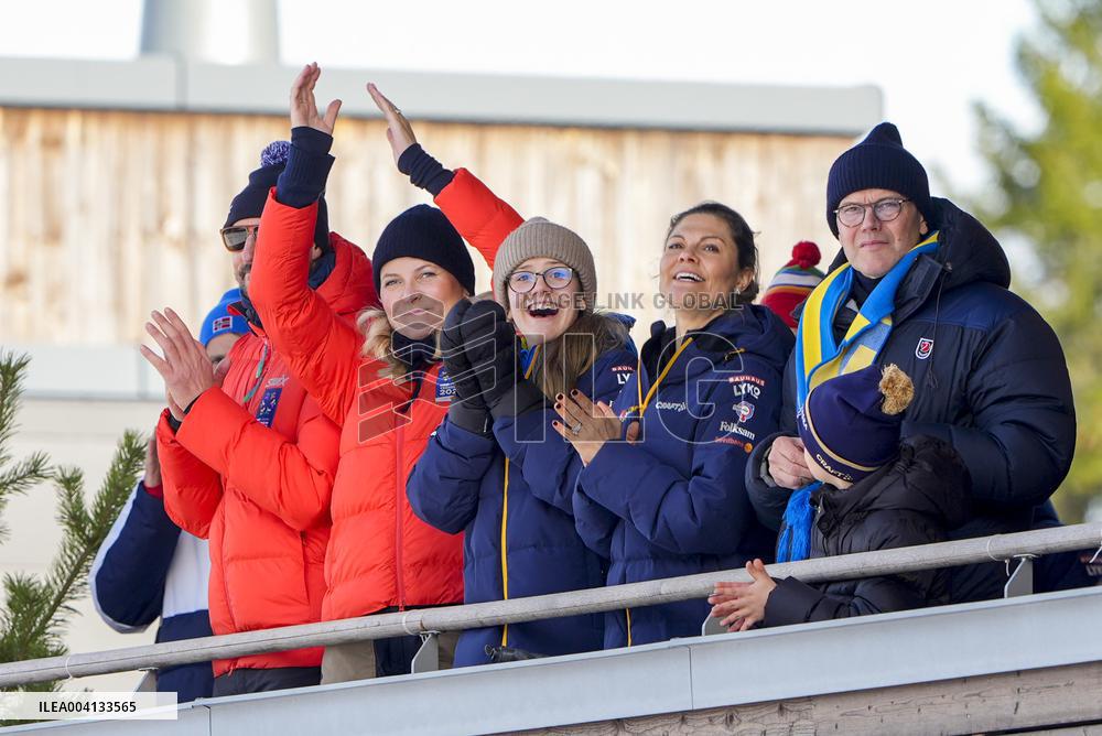 SWEDEN ROYALS AT NORDIC SKI WORLD CHAMPIONSHIPS MEN'S 50 KMS