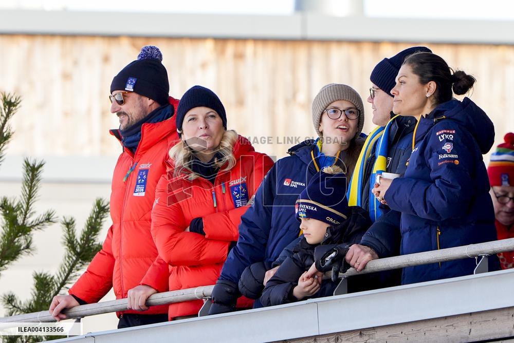 SWEDEN ROYALS AT NORDIC SKI WORLD CHAMPIONSHIPS MEN'S 50 KMS