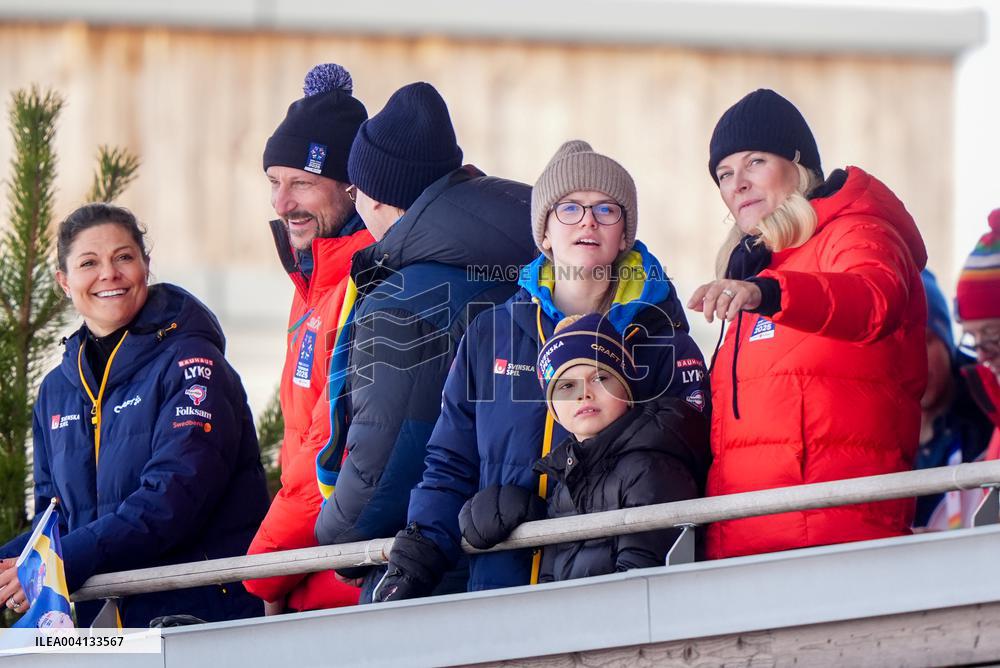 SWEDEN ROYALS AT NORDIC SKI WORLD CHAMPIONSHIPS MEN'S 50 KMS