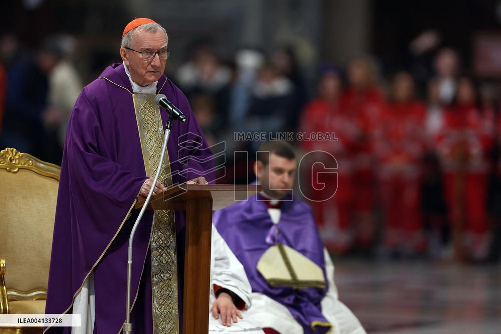 Religion: Cardinal Pietro Parolin  celebrate the Holy Mass of the Movement for Life on March 08, 2025