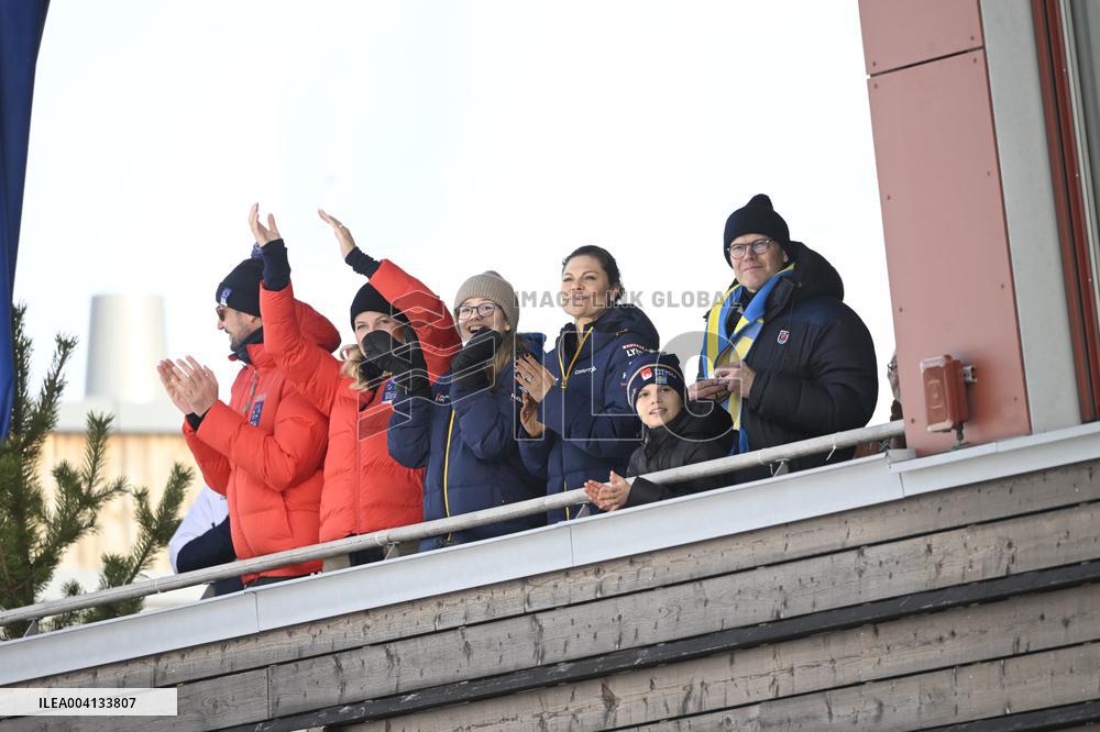 SWEDEN ROYALS AT NORDIC SKI WORLD CHAMPIONSHIPS MEN'S 50 KMS