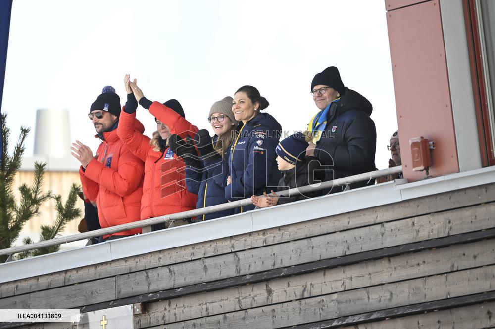 SWEDEN ROYALS AT NORDIC SKI WORLD CHAMPIONSHIPS MEN'S 50 KMS