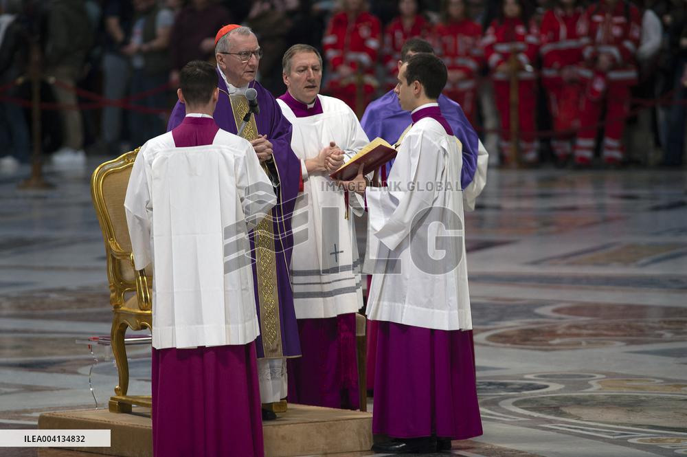 Cardinal Pietro Parolin Celebrates Mass Fot Pro Life Association - Vatican City