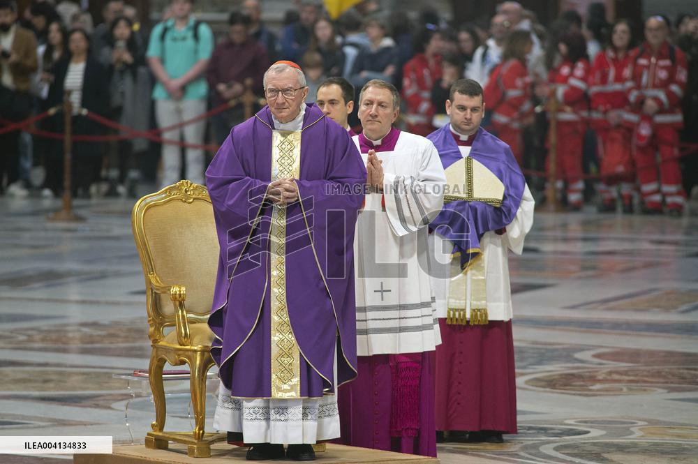 Cardinal Pietro Parolin Celebrates Mass Fot Pro Life Association - Vatican City