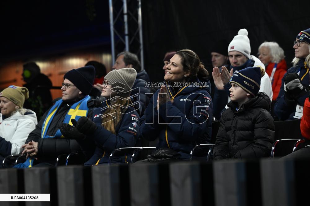 SWEDEN ROYALS AT NORDIC SKI WORLD CHAMPIONSHIPS MEN'S 50 KMS