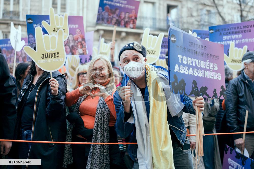 Nemesis collective during International Women's Day - Paris AJ