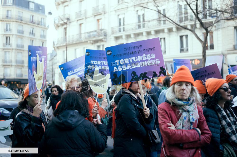 Nemesis collective during International Women's Day - Paris AJ