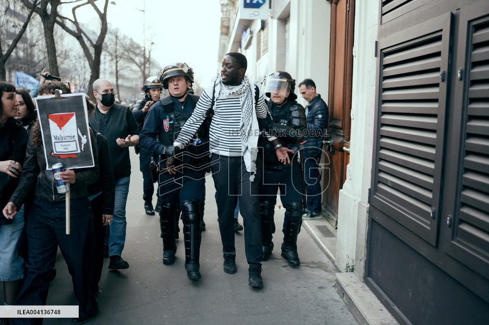 Nemesis collective during International Women's Day - Paris AJ