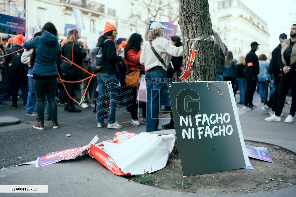 Nemesis collective during International Women's Day - Paris AJ