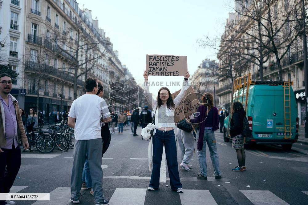Nemesis collective during International Women's Day - Paris AJ