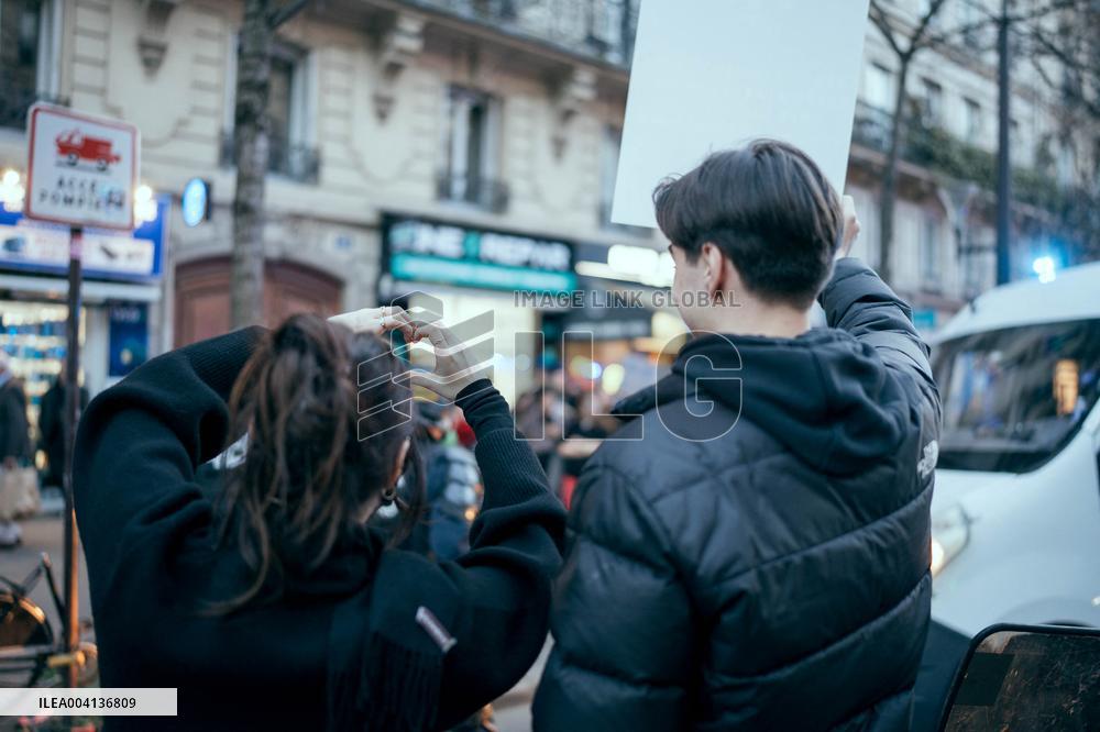 Nemesis collective during International Women's Day - Paris AJ