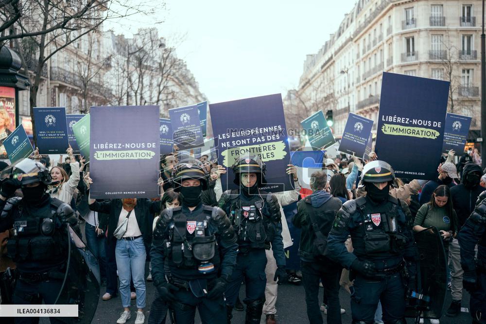 Nemesis collective during International Women's Day - Paris AJ