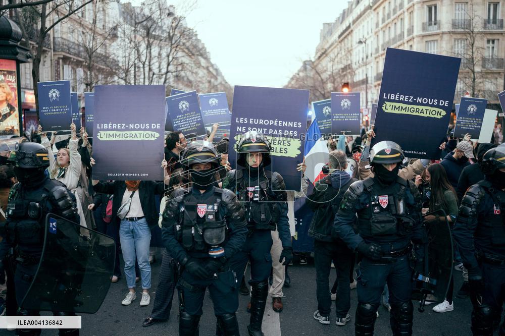 Nemesis collective during International Women's Day - Paris AJ