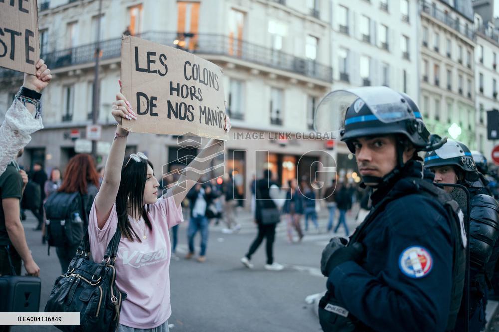 Nemesis collective during International Women's Day - Paris AJ