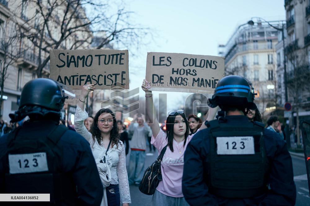 Nemesis collective during International Women's Day - Paris AJ